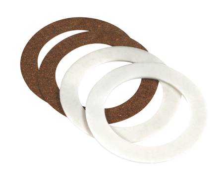 Gaskets Return Fitting set including rubber and cork options for leak-free plumbing seal.