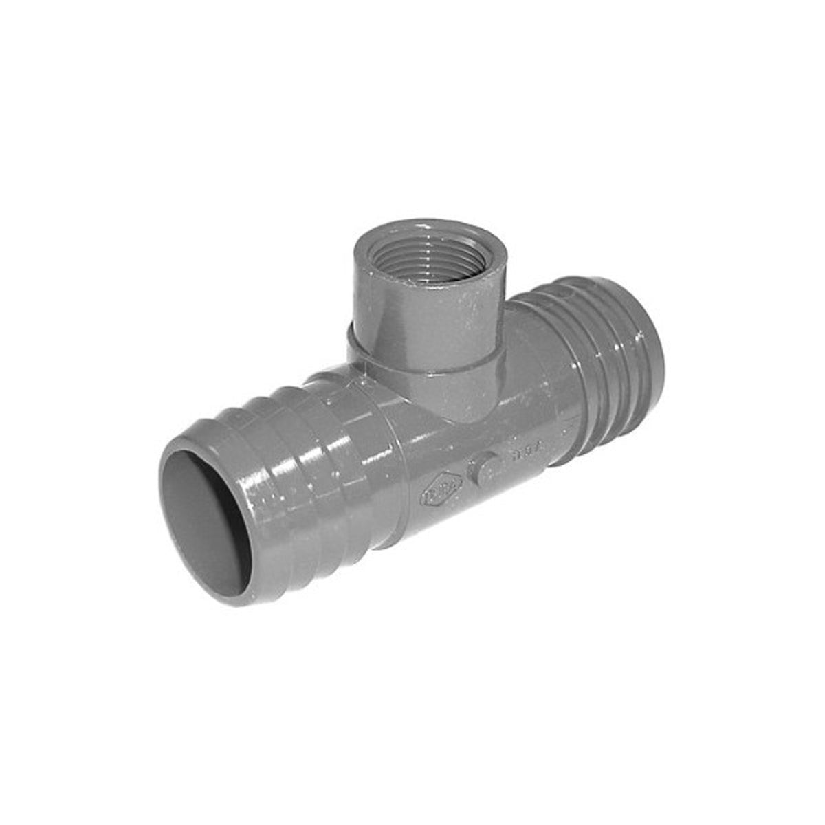 PVC Insert Fitting Tee- 1-1/2" Barbed x 1-1/2" Barbed x 3/4" FPT
