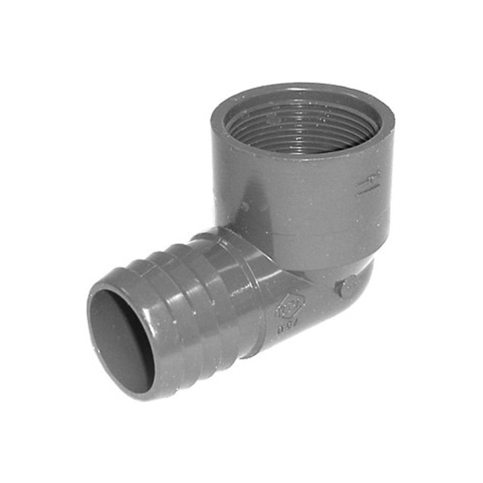 PVC Insert Fitting Elbow - 1-1/2" Barb x 1-1/2" FPT