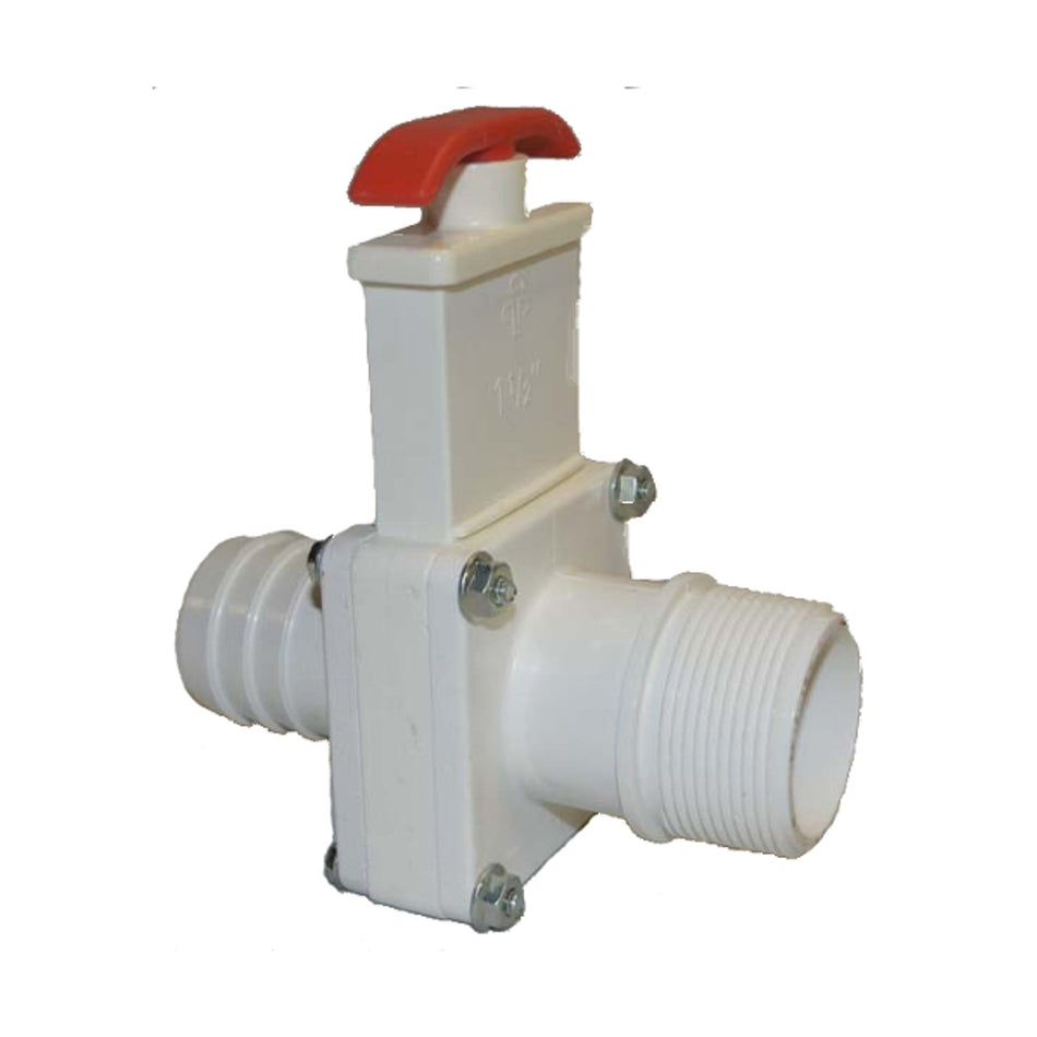 Knife valve 1-1/2" Barb x 1-1/2" FPT, Multi-Piece