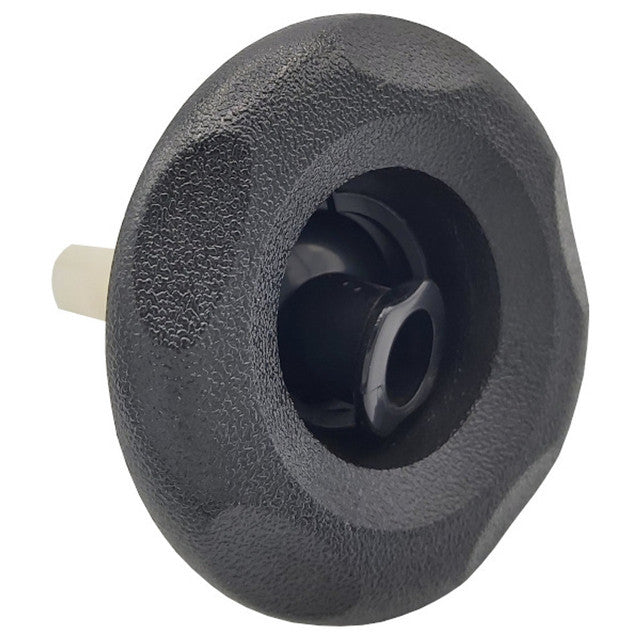 Waterway Threaded Hot Tub Jet 3" - Black, featuring a black front face diameter of 3" for threaded jet compatibility.