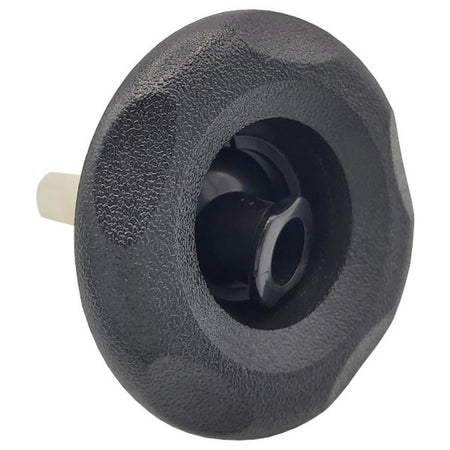 Waterway Threaded Hot Tub Jet 3" - Black, featuring a black front face diameter of 3" for threaded jet compatibility.