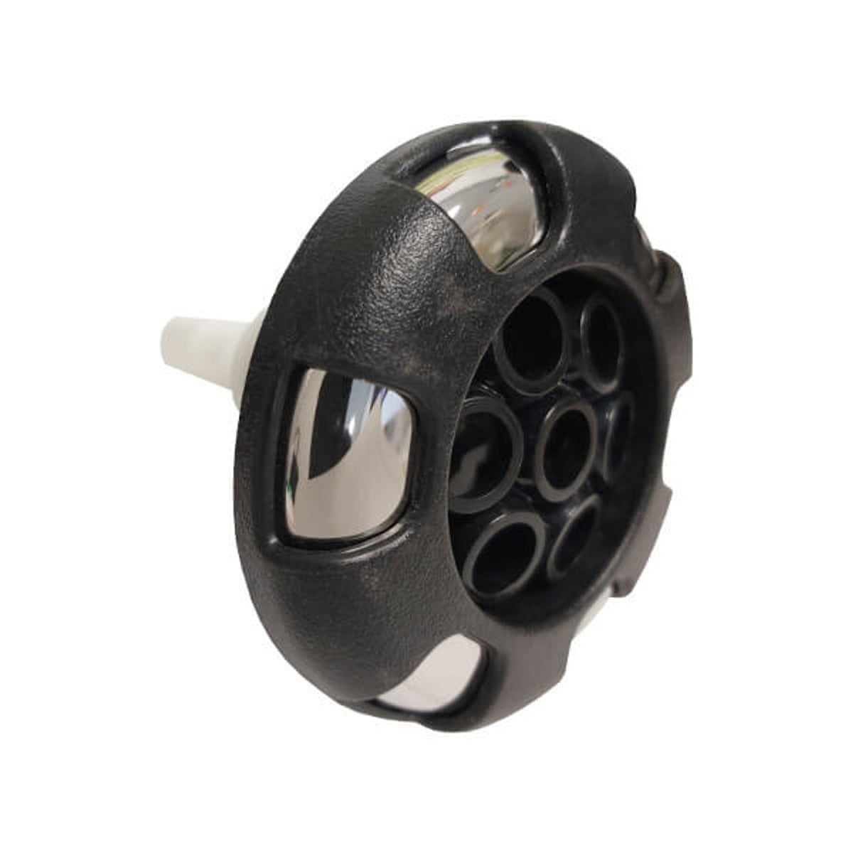 Waterway Threaded 3-5/8" Jet - SS/Black Crown- Massage