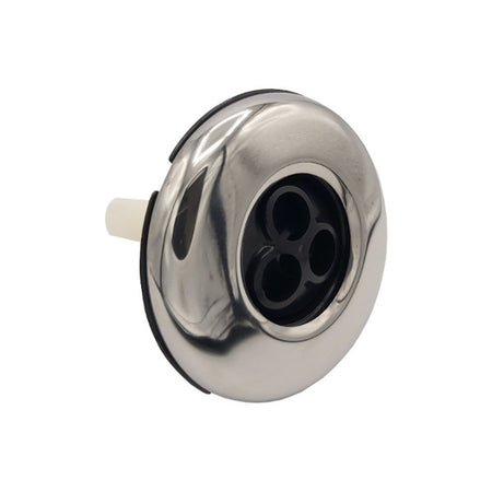 Waterway Threaded Hot Tub Jet 3" - Massage Black/SS with a stainless steel finish and three-hole spinner design.