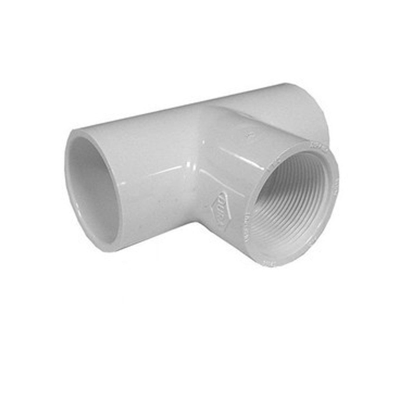 White PVC TEE  1-1/4" Slip x 1-1/4" Slip x 1-1/4" FPT