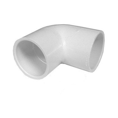 White PVC Elbow - 2" Slip x 1-1/2" Slip, 90 Degrees