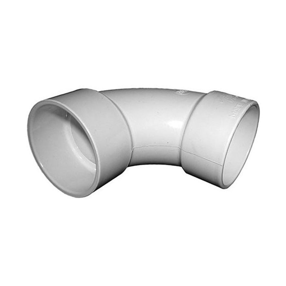 White PVC Sweep Elbow - 1-1/2" Slip x 1-1/2" Slip