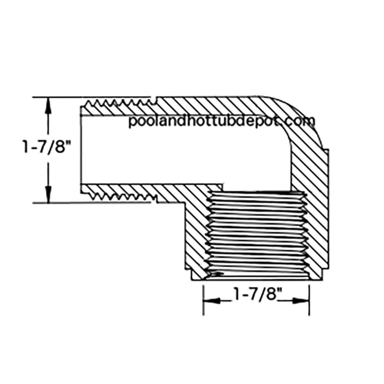 PVC Street Elbow - 1-1/2" MPT Thread x 1-1/2" FPT