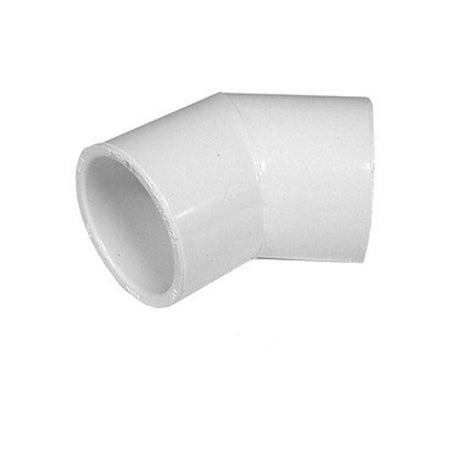 White PVC Elbow - 1" Slip, 45 Degrees