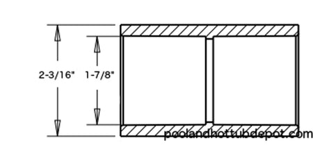 White PVC Coupling - 1-1/2" Slip socket