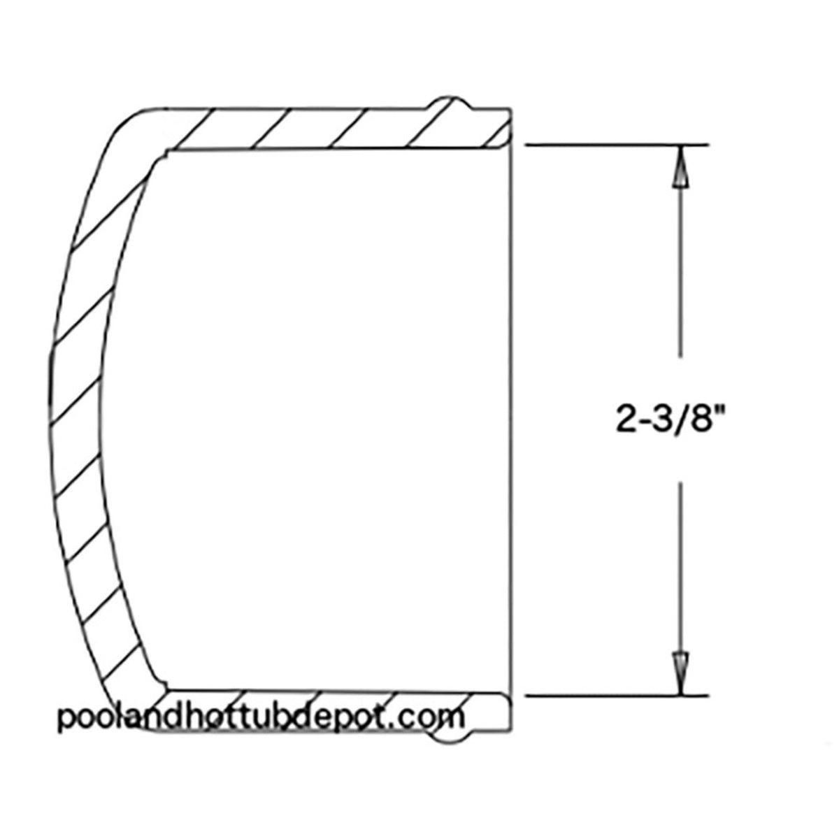 White PVC Pipe Cap - 2" Slip