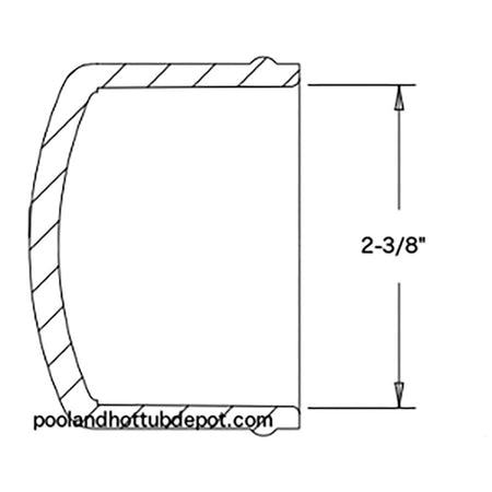 White PVC Pipe Cap - 2" Slip
