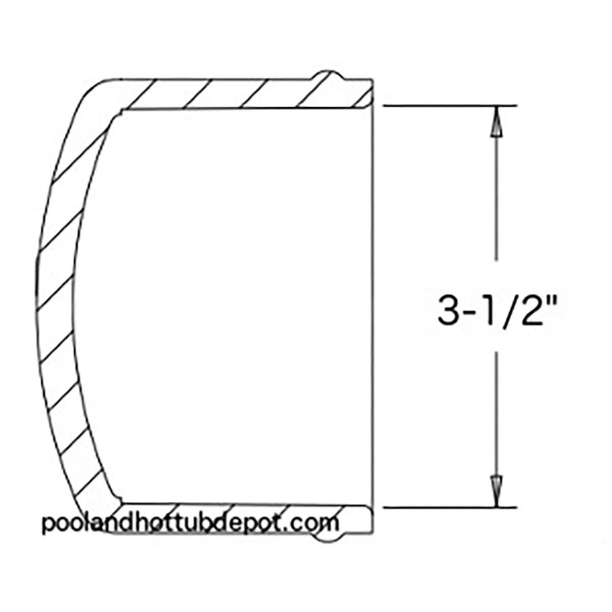 White PVC Pipe Cap - 3" Slip
