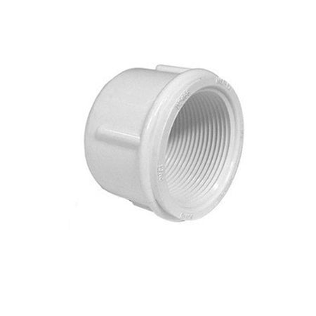 White PVC Pipe Cap - 1" Female Pipe Thread