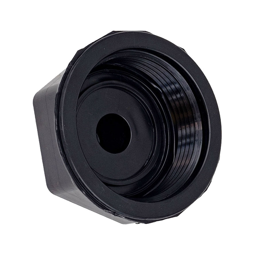 ClearWater Sand Filter 2-3/4" inside thread diameter drain cap rear view.