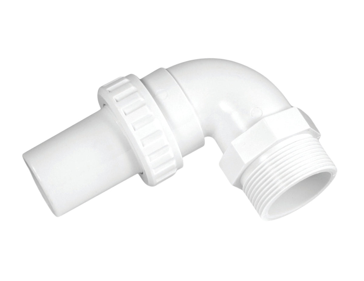 90° Elbow Quick Connect, 1-1/2" male pipe thread end by smooth barb end 750180