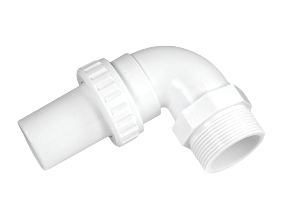 90° Elbow Quick Connect, 1-1/2" male pipe thread end by smooth barb end 750180