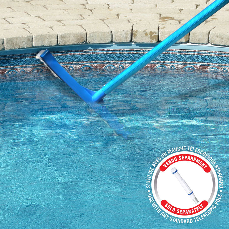 Pool Wall Brush - Plastic telescopic pole badge and explanation