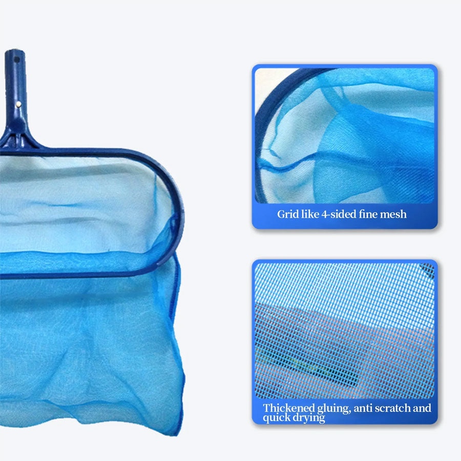Pool Skimmer Leaf Net grid like 4-sided fine mesh with thickened gluing, anti-scratch and quick drying.