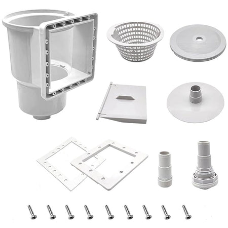 ABS Skimmer Standard Complete kit with durable ABS parts for efficient pool surface debris removal.