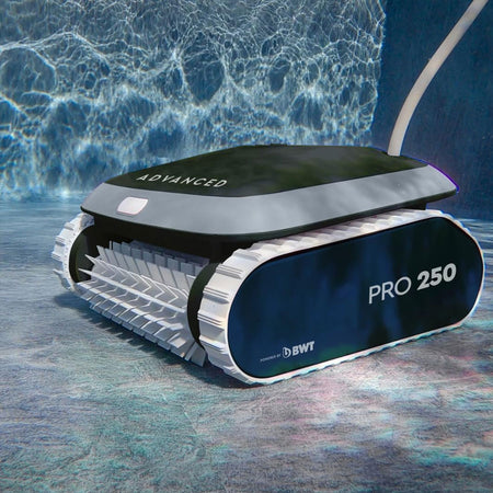 BWT Advance Pro 250 Inground Pool Cleaner demonstrating submersion and operation.