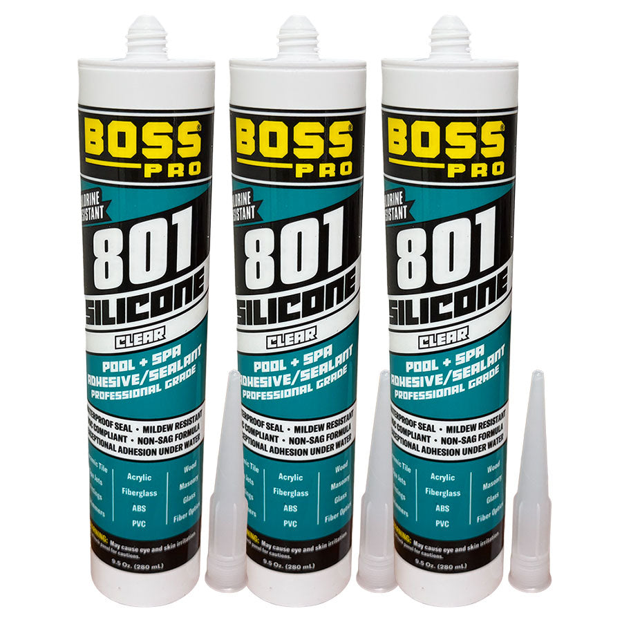 Value Pack Boss 801 Pool & Spa Silicone, 3 - 10oz tubes