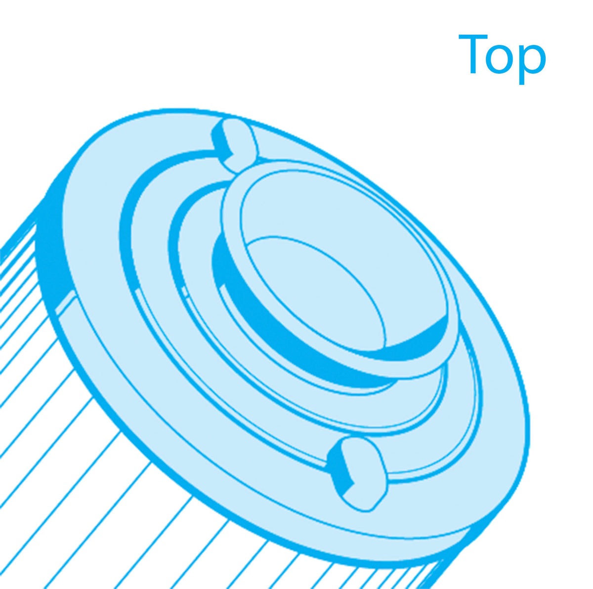Top view of Filter For Jacuzzi J-200 - 2540-381 showing a molded cone