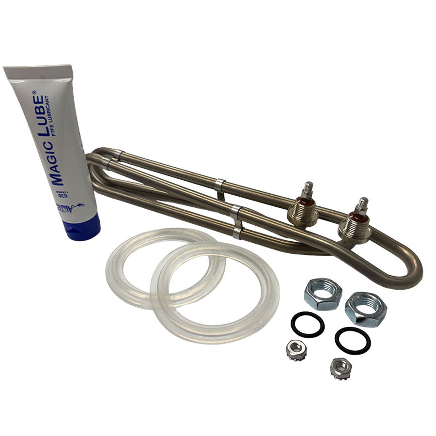 Hot Tub Heating Element Pro Kit including gaskets, lubricant, and securing accessories.