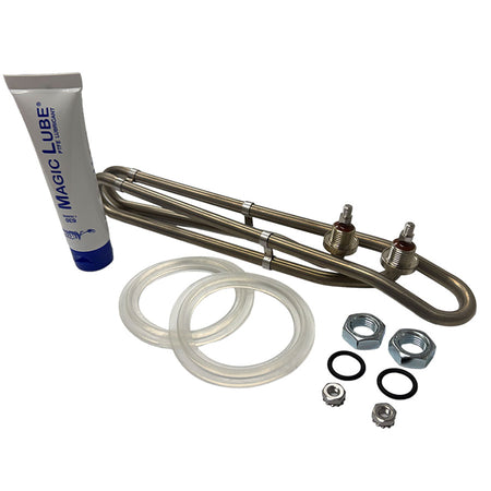Hot Tub Heating Element Pro Kit including gaskets, lubricant, and securing accessories.