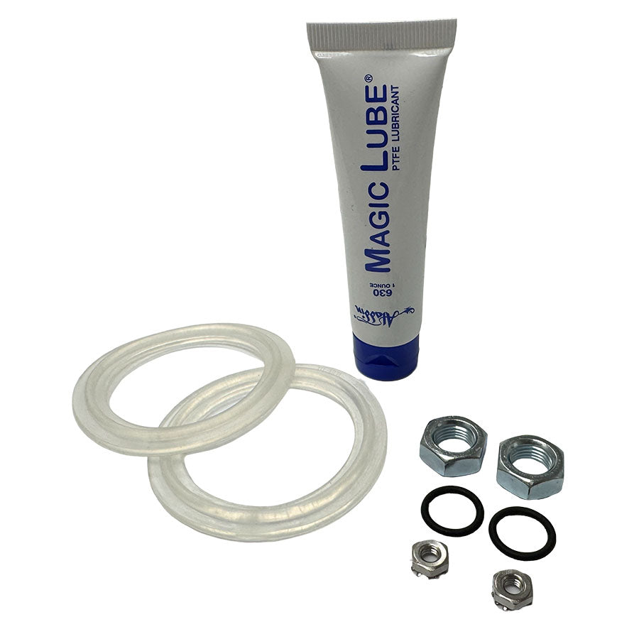 Gaskets, lubricant, and securing accessories.