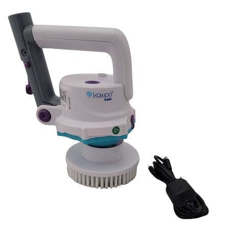 Telsa Scrubby Pool Scrubber by Kokido with rotating brush and power cord for spa and above-ground pool cleaning.
