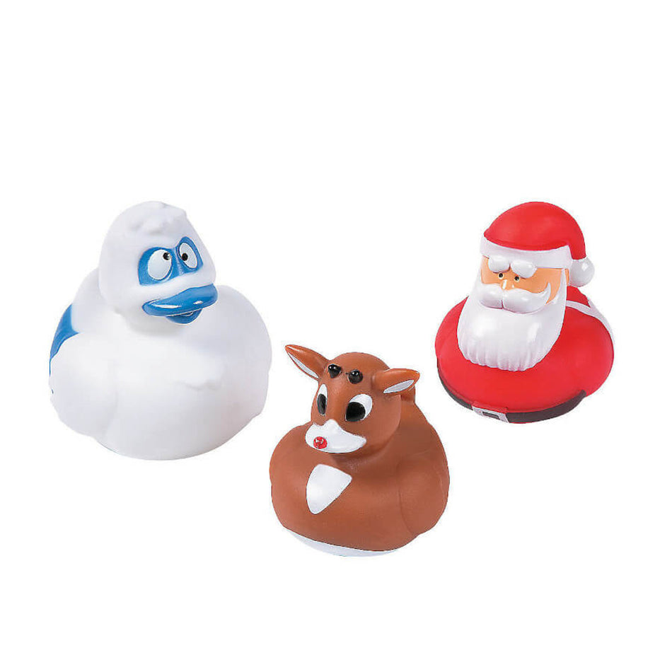 Mini Rubber Ducks - Santa, Rudolph & Bumble