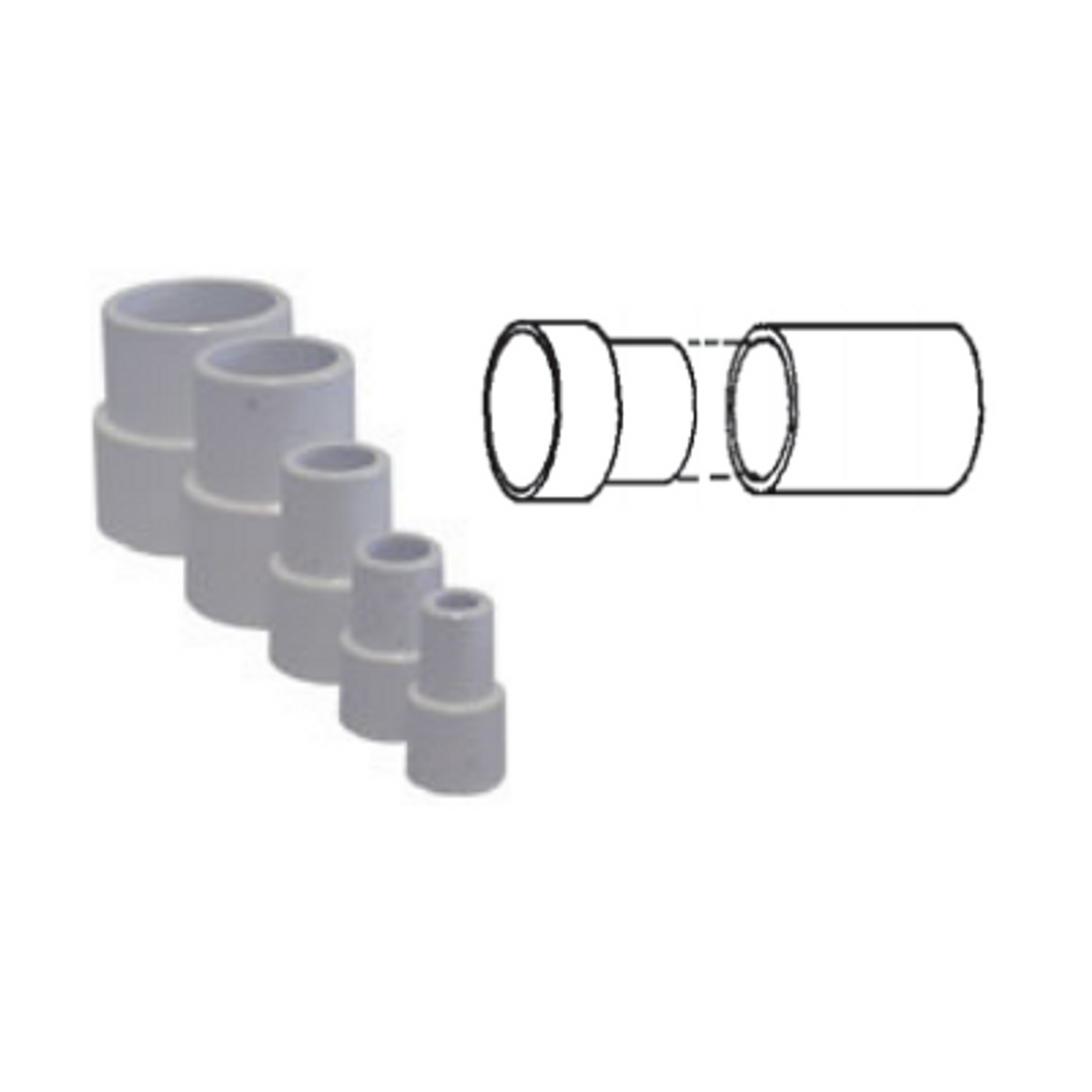 White PVC Pipe Extender for 1-1/2" Pipe