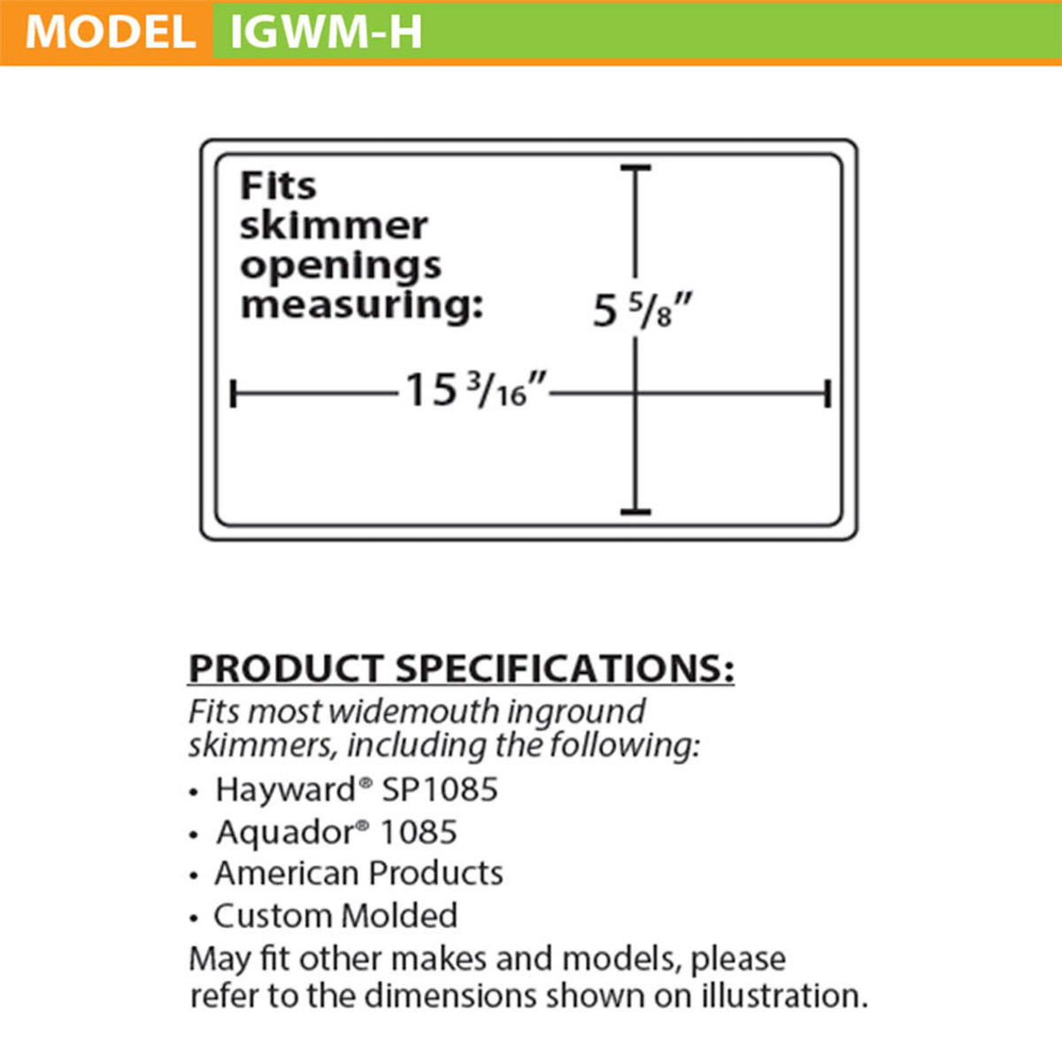 Wide Mouth Pool Skimmer Plug