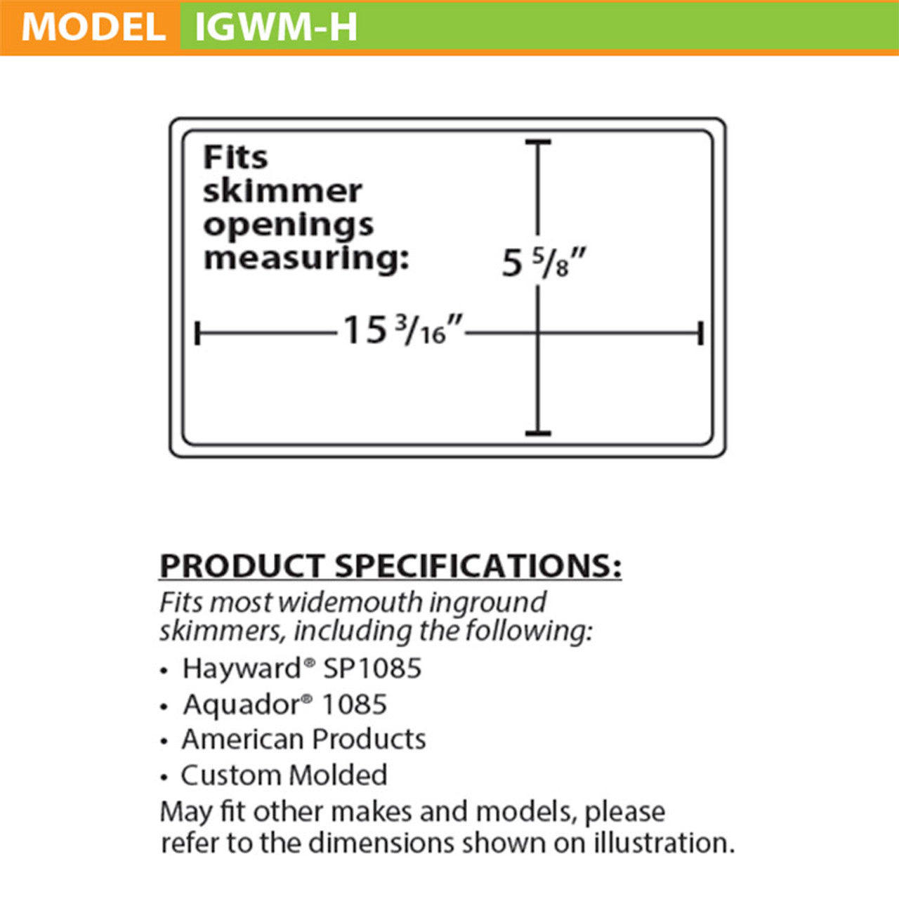Wide Mouth Pool Skimmer Plug