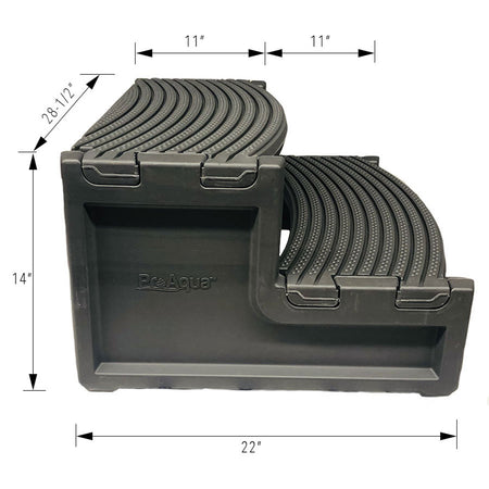 Hot Tub Steps, 2 Treads - Gray