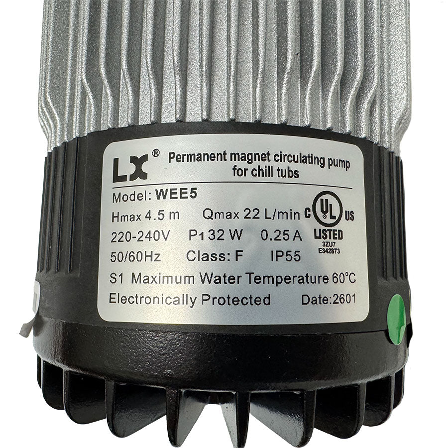 LX-E5 Circulation Pump features and specifications, including model WE5 and performance details for optimal use.